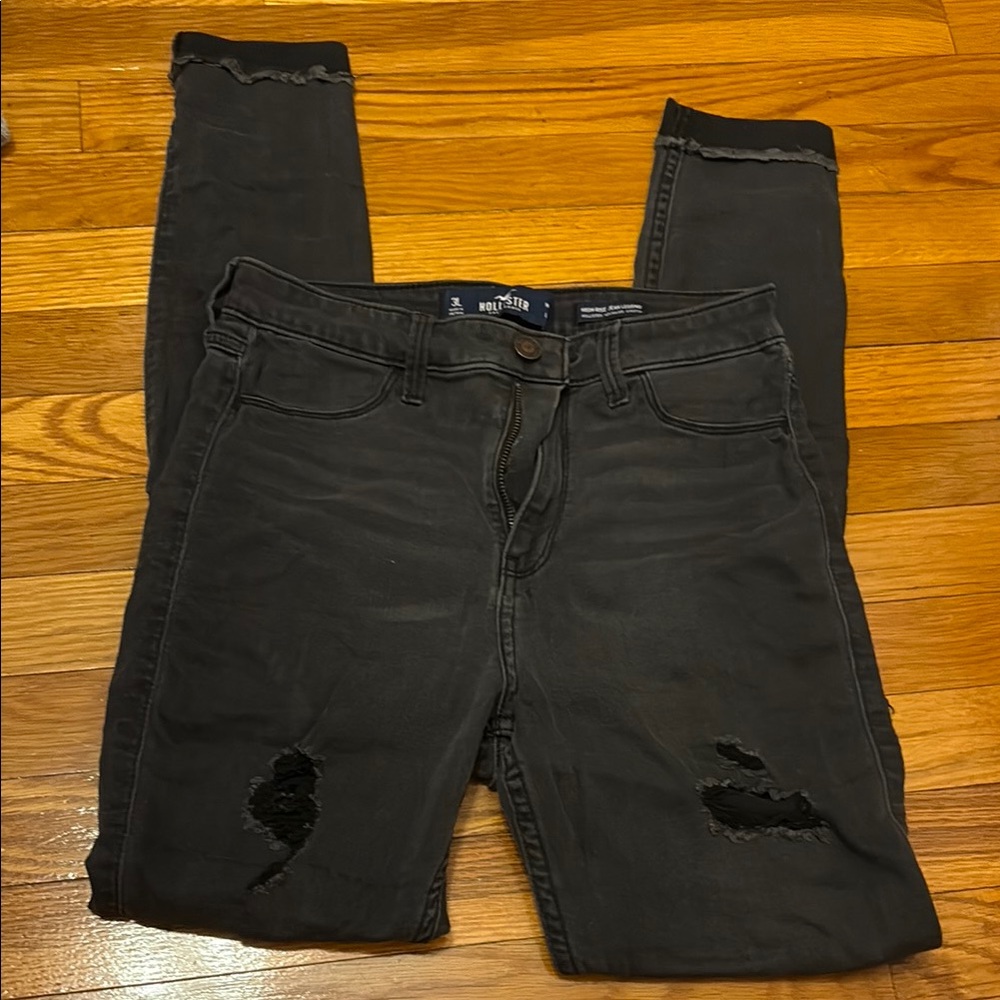 Hollister Charcoal Ripped Jeans